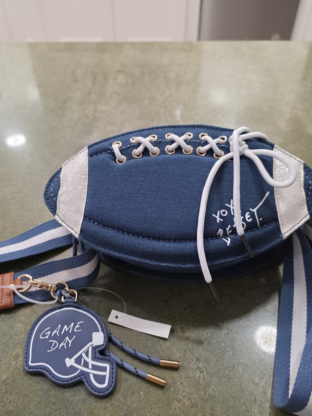 Betsey Johnson Football Gameday Crossbody Clutch.